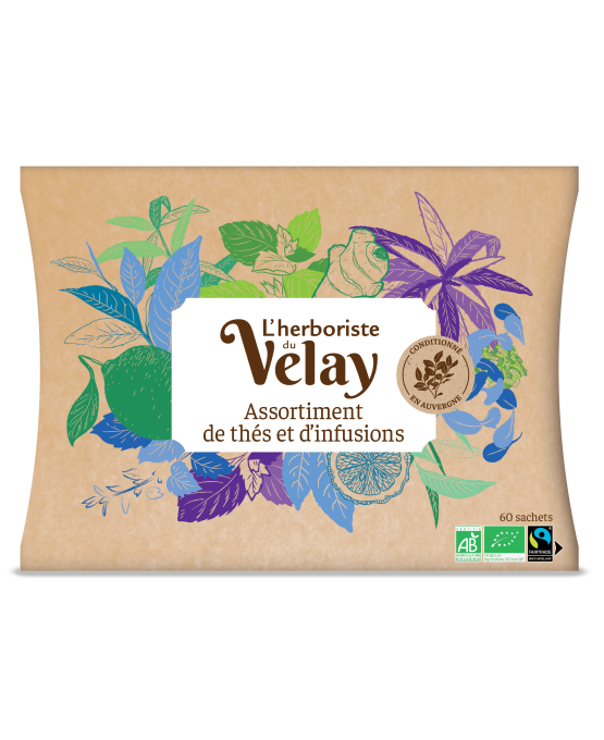 Coffret carton thés et infusions - L'Herboriste du Velay - 60 sachets